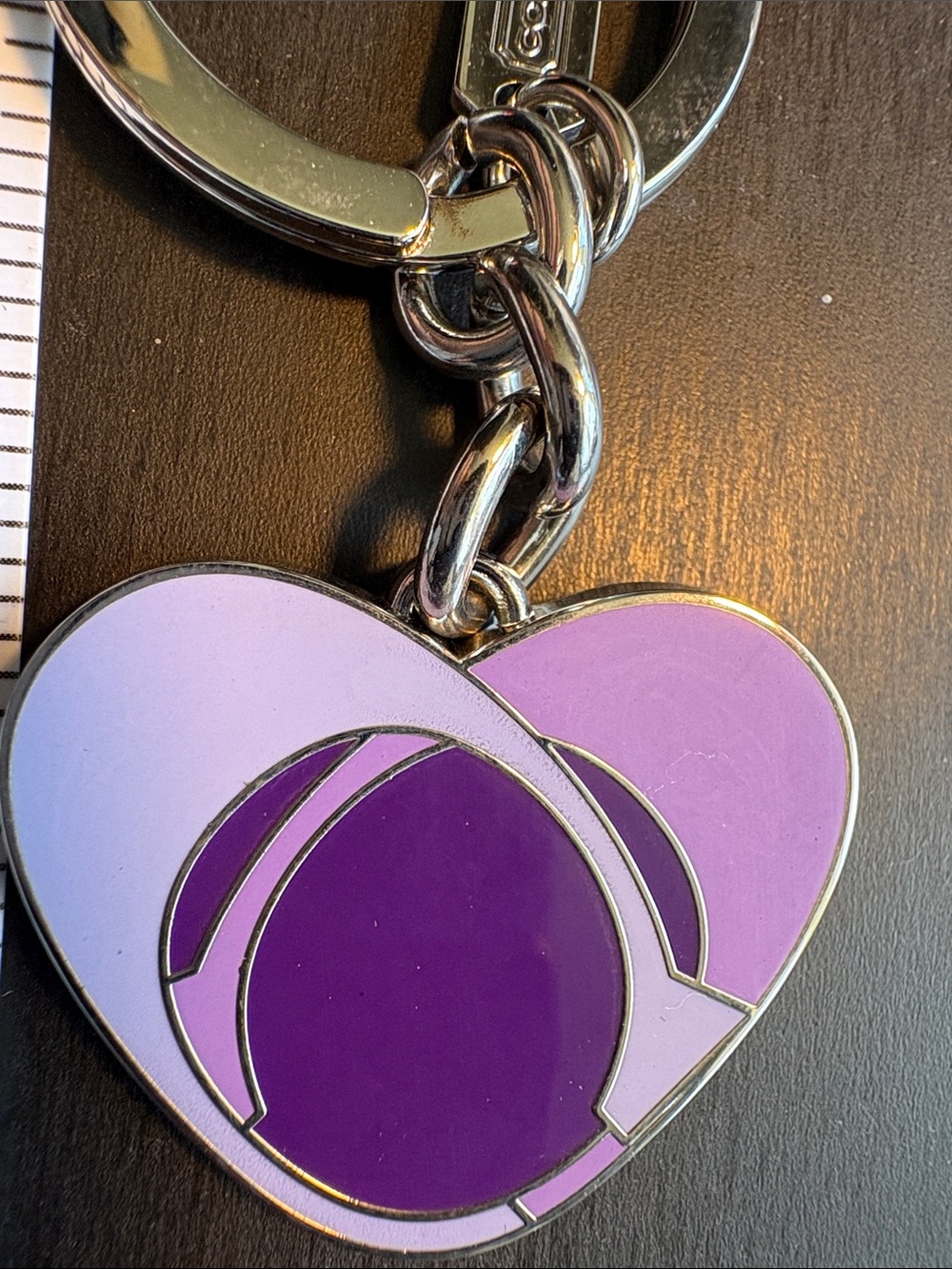 Coach Heart Keychain Charm - Lavender & Violet - Picture 2 of 4
